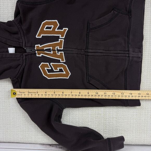 Baby‎ Gap Logo Hoodie Zip Up Brown Size 5 Years - Picture 5 of 8